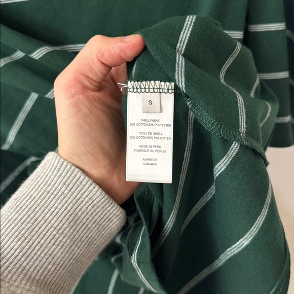 Rebecca Taylor Green A Line Puff Sleeve Stripe T Shirt Small - Picture 5 of 5